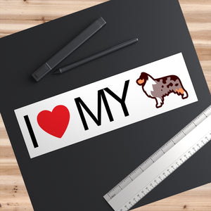 I Love My Australian Shepherd Bumper Sticker - Cute Dose