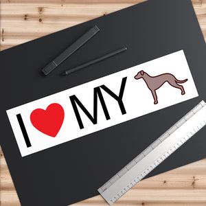 I Love My Greyhound Bumper Stickers - Cute Dose