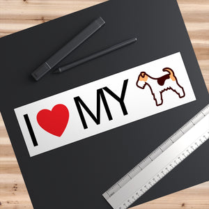 I Love My Fox Terrier Bumper Stickers - Cute Dose