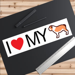 I Love My Bulldog Bumper Stickers - Cute Dose