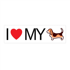 I Love My Bassett Hound Bumper Stickers - Cute Dose