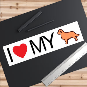 I Love My Golden Retriever Bumper Stickers - Cute Dose