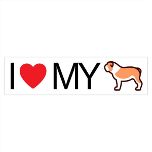 I Love My Bulldog Bumper Stickers - Cute Dose