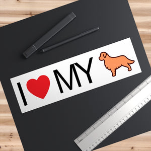 I Love My Golden Retriever Bumper Stickers - Cute Dose