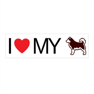 I Love My Alaskan Malamute Bumper Sticker - Cute Dose