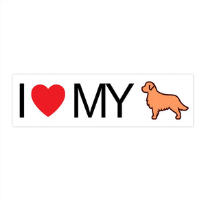 I Love My Golden Retriever Bumper Stickers - Cute Dose