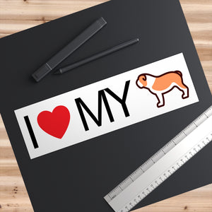 I Love My Bulldog Bumper Stickers - Cute Dose