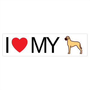 I Love My Great Dane Bumper Stickers - Cute Dose