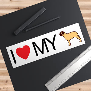 I Love My English Mastiff Bumper Stickers - Cute Dose