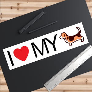 I Love My Bassett Hound Bumper Stickers - Cute Dose