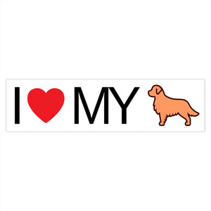 I Love My Golden Retriever Bumper Stickers - Cute Dose