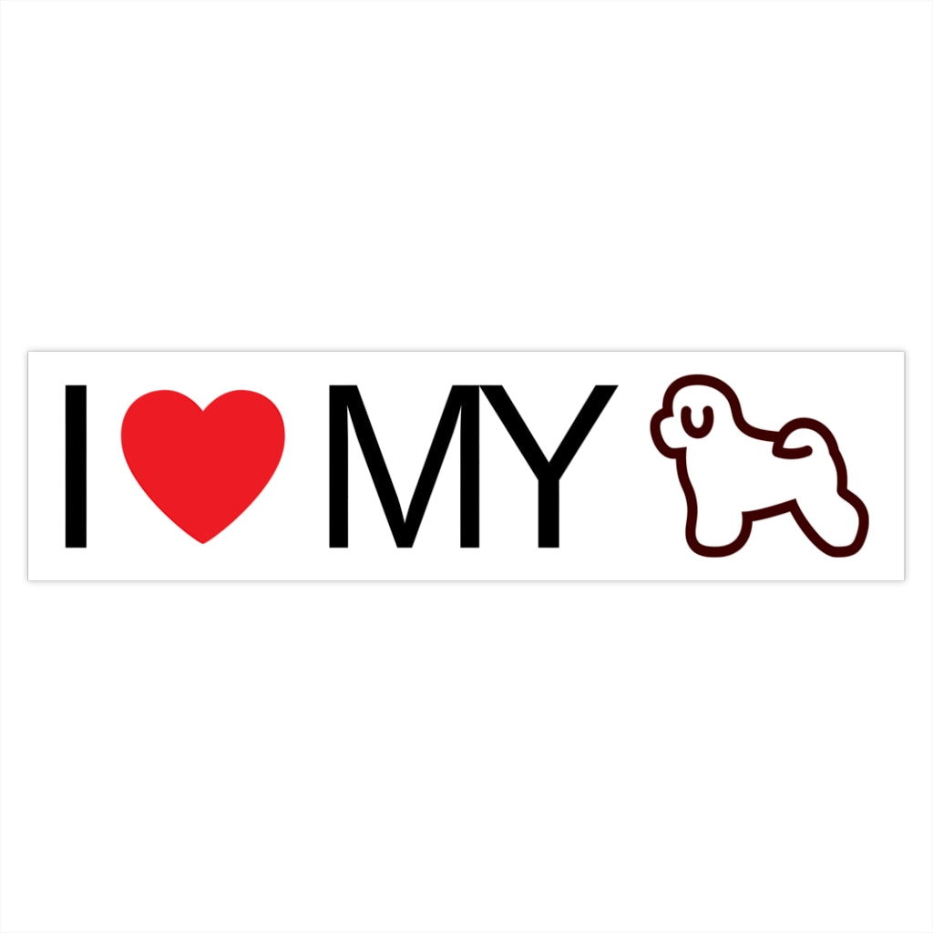 I Love My Bichon Frise Bumper Sticker - Cute Dose