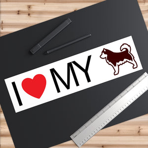 I Love My Alaskan Malamute Bumper Sticker - Cute Dose