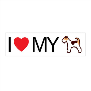 I Love My Fox Terrier Bumper Stickers - Cute Dose