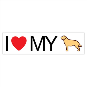 I Love My Yellow Lab Bumper Stickers - Cute Dose