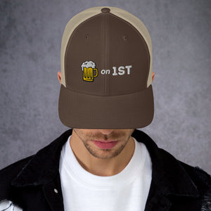 Brews On First Trucker Cap - Cute Dose