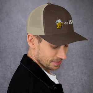 Brews On First Trucker Cap - Cute Dose