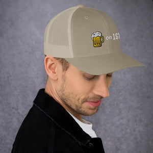 Brews On First Trucker Cap - Cute Dose