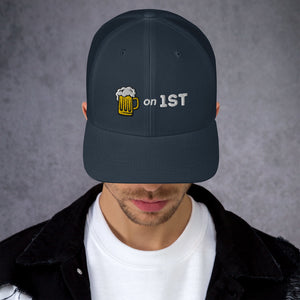 Brews On First Trucker Cap - Cute Dose