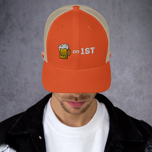 Brews On First Trucker Cap - Cute Dose