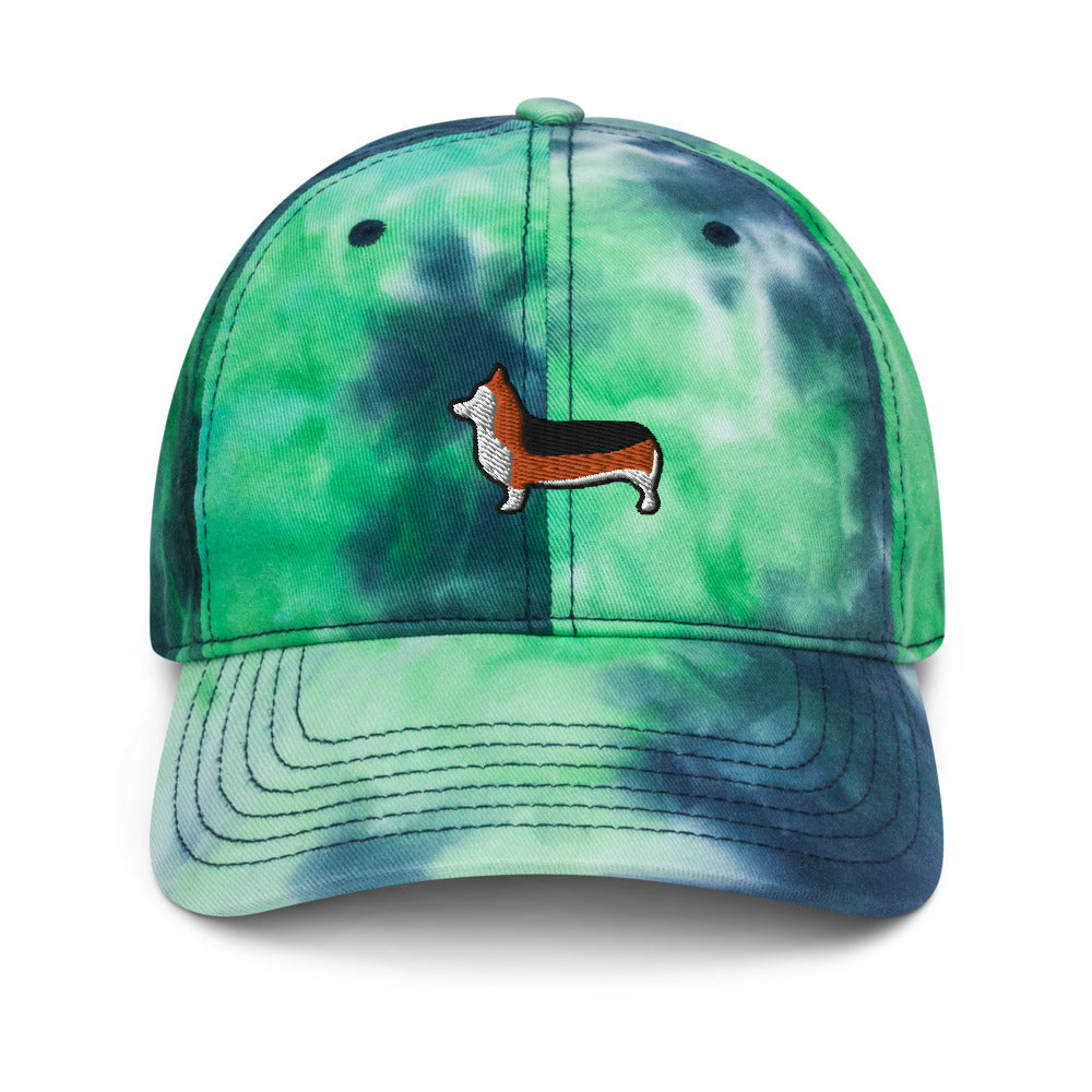 Tri-Color Corgi Tie Dye Dad Hat - Cute Dose